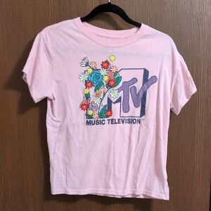 MTV Pink Floral Long Sleeve Tee